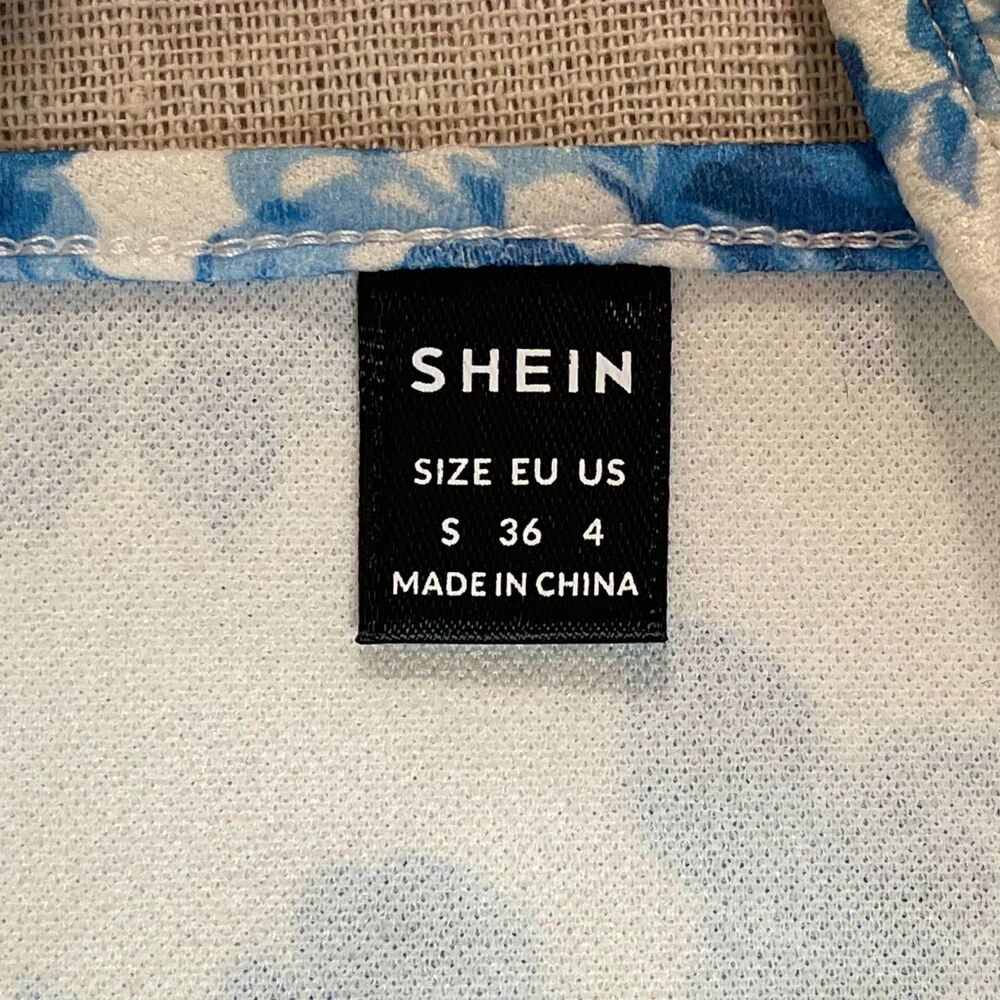 Shein | Blue & White Floral Corset Top | Small - Picture 4 of 5